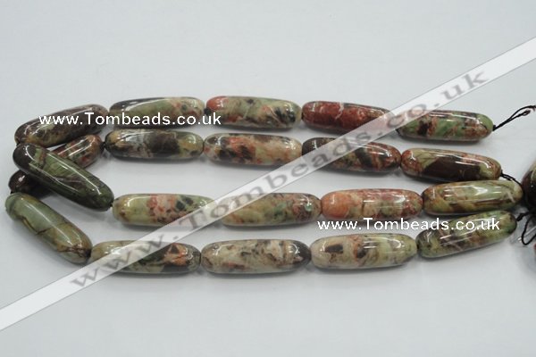 CRA10 15.5 inches 13*40mm cylinder natural rainforest agate beads