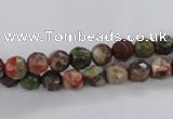 CRA100 15.5 inches 6mm faceted round rainforest agate gemstone beads