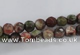 CRA101 15.5 inches 8mm faceted round rainforest agate gemstone beads