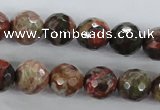 CRA103 15.5 inches 12mm faceted round rainforest agate gemstone beads