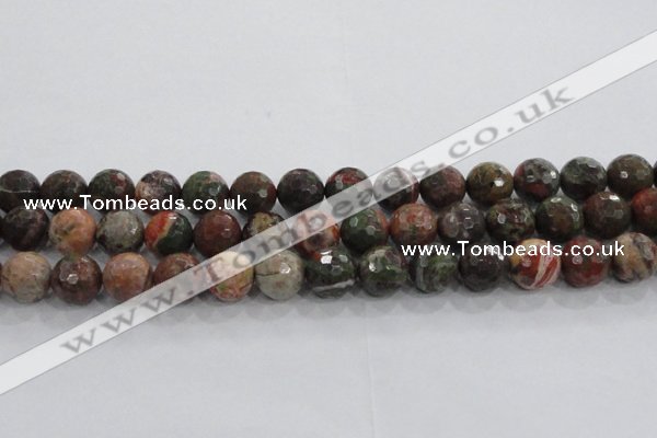 CRA105 15.5 inches 16mm faceted round rainforest agate beads