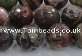 CRA106 15.5 inches 18mm faceted round rainforest agate beads