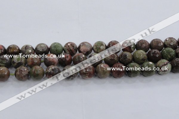 CRA106 15.5 inches 18mm faceted round rainforest agate beads