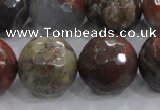 CRA107 15.5 inches 20mm faceted round rainforest agate beads