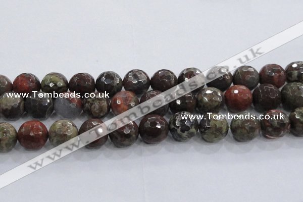 CRA107 15.5 inches 20mm faceted round rainforest agate beads