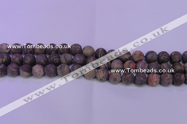 CRA123 15.5 inches 10mm round matte rainforest agate beads