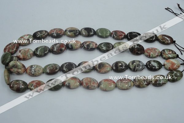 CRA15 15.5 inches 13*18mm oval natural rainforest agate beads