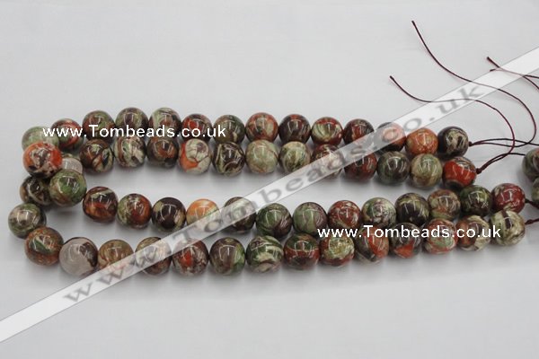 CRA153 15.5 inches 14mm round rainforest agate beads wholesale