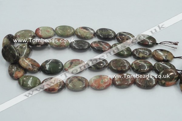 CRA16 15.5 inches 18*25mm oval natural rainforest agate beads