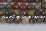 CRA161 15.5 inches 6mm faceted round rainforest agate beads