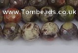 CRA162 15.5 inches 8mm faceted round rainforest agate beads