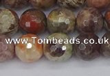 CRA163 15.5 inches 10mm faceted round rainforest agate beads