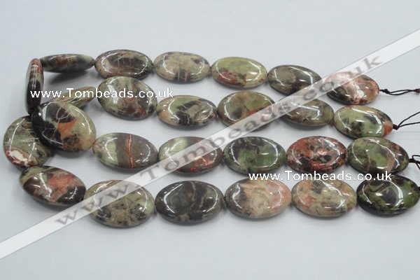 CRA17 15.5 inches 22*30mm oval natural rainforest agate beads