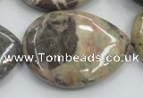 CRA21 15.5 inches 30*40mm flat teardrop natural rainforest agate beads