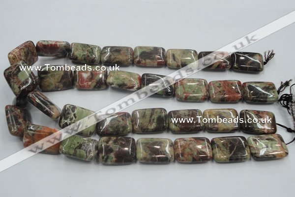 CRA25 15.5 inches 22*30mm rectangle natural rainforest agate beads