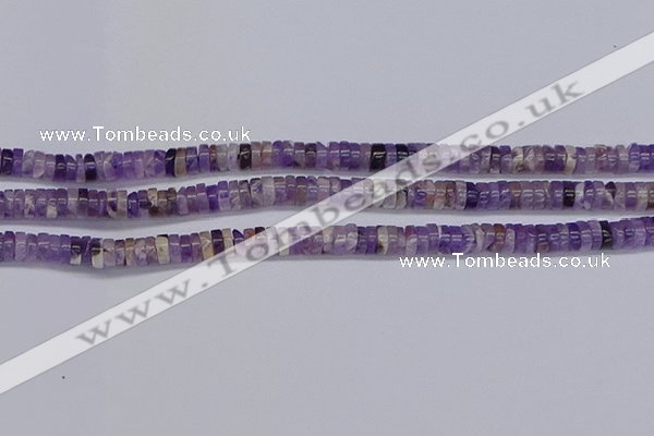 CRB1006 15.5 inches 2*5mm heishi dogtooth amethyst beads wholesale