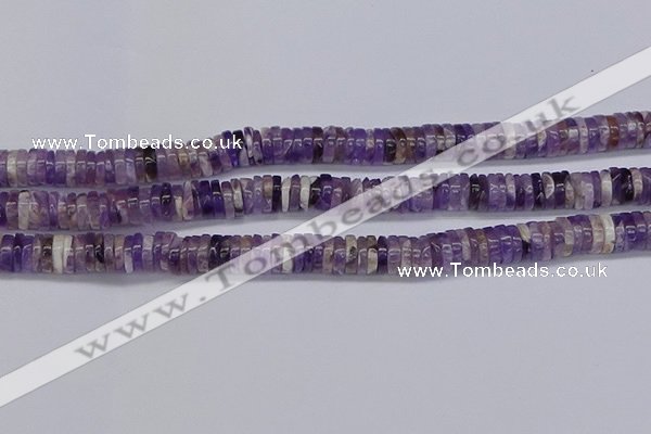 CRB1008 15.5 inches 2*7mm heishi dogtooth amethyst beads wholesale