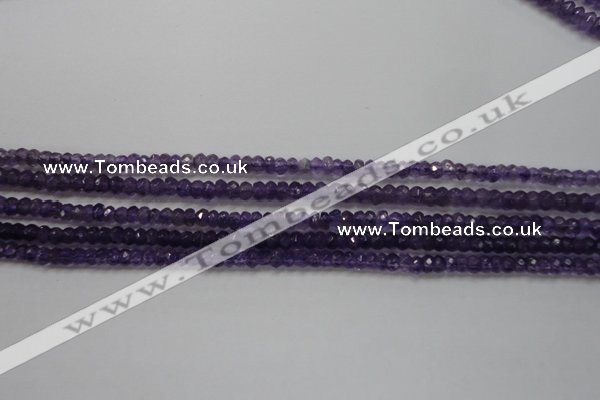 CRB101 15.5 inches 2.5*4mm faceted rondelle amethyst beads