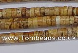 CRB1015 15.5 inches 2*4mm heishi picture jasper beads wholesale