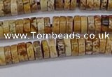 CRB1016 15.5 inches 2*5mm heishi picture jasper beads wholesale