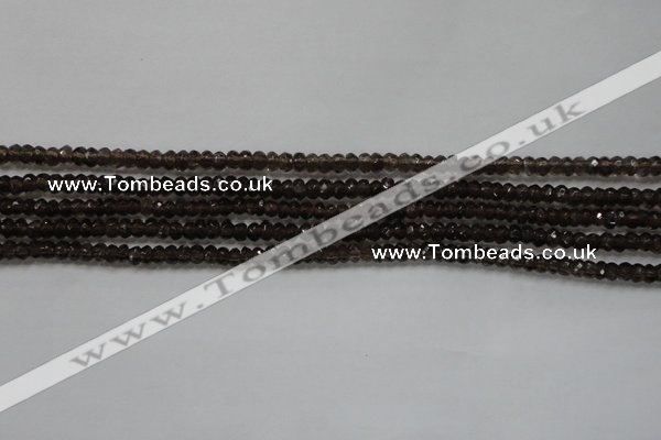 CRB103 15.5 inches 2.5*4mm faceted rondelle smoky quartz beads