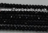 CRB104 15.5 inches 2.5*4mm faceted rondelle black agate beads