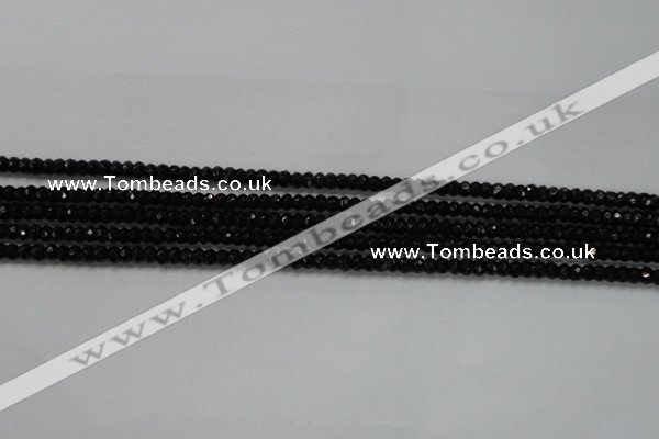 CRB104 15.5 inches 2.5*4mm faceted rondelle black agate beads