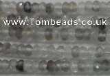 CRB105 15.5 inches 2.5*4mm faceted rondelle cloudy quartz beads