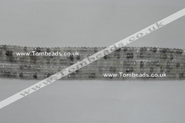 CRB105 15.5 inches 2.5*4mm faceted rondelle cloudy quartz beads