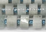 CRB1050 15.5 inches 4*6mm - 5*6mm faceted tyre aquamarine beads