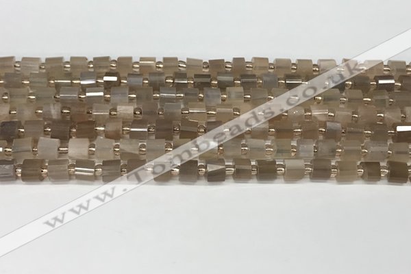 CRB1054 15.5 inches 4*6mm - 5*6mm faceted tyre moonstone beads