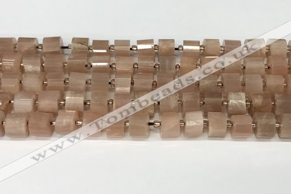 CRB1058 15.5 inches 5*8mm - 6*8mm faceted tyre moonstone beads