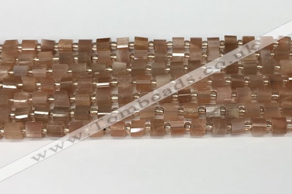 CRB1060 15.5 inches 4*6mm - 5*6mm faceted tyre moonstone beads