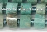 CRB1069 15.5 inches 5*8mm - 6*8mm faceted tyre amazonite beads