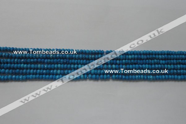 CRB107 15.5 inches 2.5*4mm faceted rondelle dyed turquoise beads