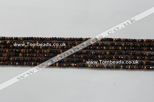 CRB108 15.5 inches 2.5*4mm faceted rondelle red & yellow tiger eye beads