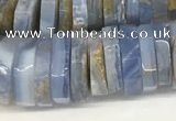 CRB1080 15.5 inches 5*20mm - 6*22mm faceted heishi blue chalcedony beads