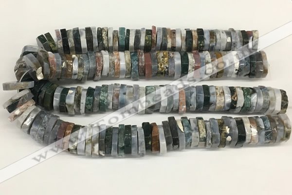 CRB1084 15.5 inches 5*20mm - 6*22mm faceted heishi ocean jasper beads