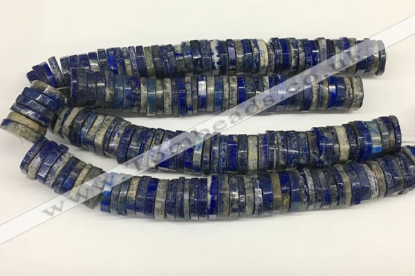 CRB1085 15.5 inches 5*20mm - 6*22mm faceted heishi lapis lazuli beads