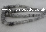 CRB1104 15.5 inches 5*8mm - 9*18mm rondelle cloudy quartz beads