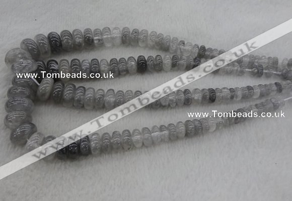 CRB1104 15.5 inches 5*8mm - 9*18mm rondelle cloudy quartz beads