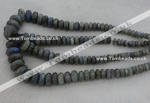 CRB1114 15.5 inches 5*8mm - 9*18mm rondelle labradorite beads