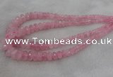 CRB1120 15.5 inches 5*8mm - 9*18mm faceted rondelle rose quartz beads