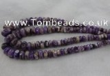 CRB1122 15.5 inches 5*8mm - 9*18mm faceted rondelle dogtooth amethyst beads