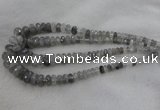 CRB1124 15.5 inches 5*8mm - 9*18mm faceted rondelle cloudy quartz beads