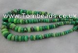 CRB1128 15.5 inches 5*8mm - 9*18mm faceted rondelle grass agate beads