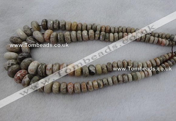 CRB1129 15.5 inch 5*8mm - 9*18mm faceted rondelle chrysanthemum agate beads