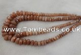 CRB1131 15.5 inches 5*8mm - 9*18mm faceted rondelle moonstone beads