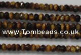 CRB116 15.5 inches 3*5mm faceted rondelle yellow tiger eye beads