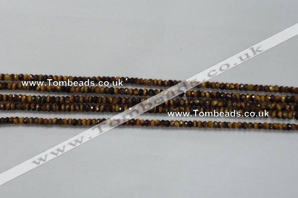 CRB116 15.5 inches 3*5mm faceted rondelle yellow tiger eye beads